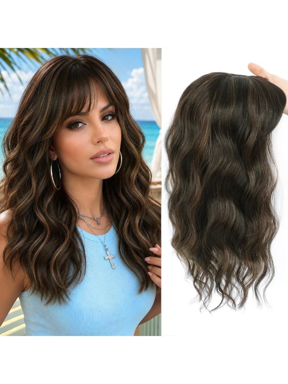 16" Hair Toppers for Thinning Hair - Women's Volume Boosting Hair Pieces